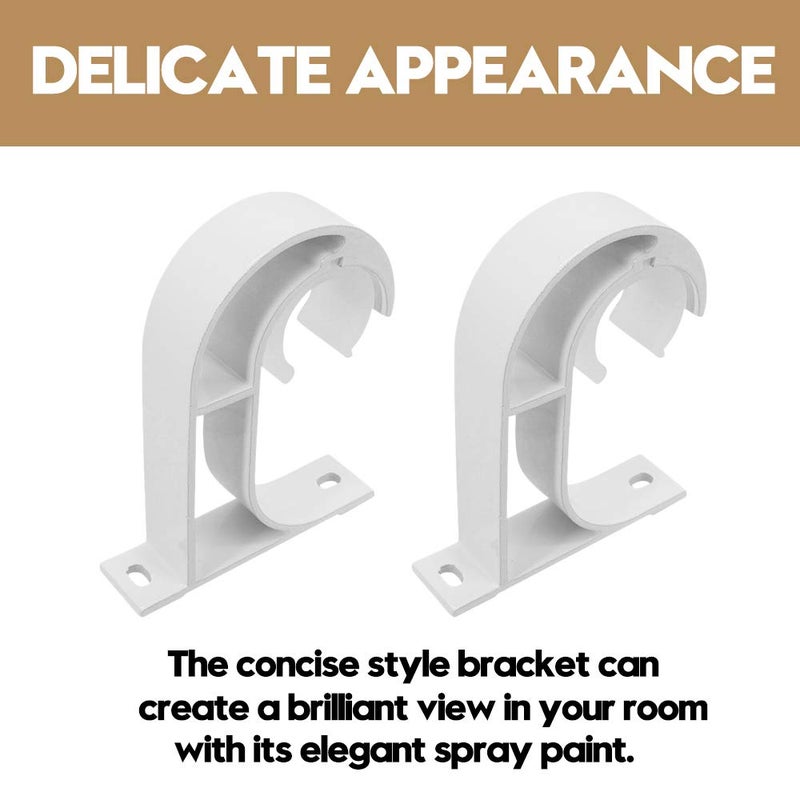 AddGrace Ceiling Curtain Rod Bracket, Heavy Duty Curtain Rod Holder with Plastic Buckle, Aluminum Alloy, Window Hardware Fit up to 1-2/16 Inch, Set of 4, Screw Included (White) - Image 5